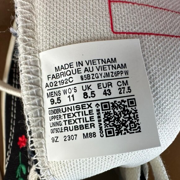 ⭐Converse Run Star Hike Hi Platform Sz 9.5 Mens Shoes Floral Embroidery A02192C⭐ - Picture 9 of 9